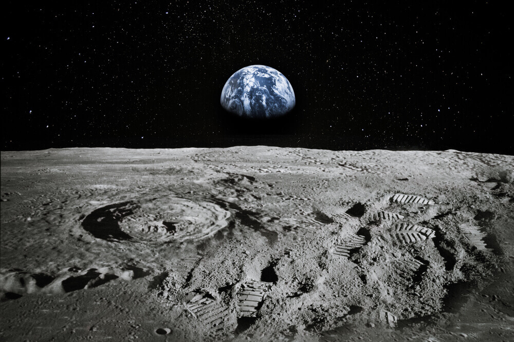 vista dalla luna della terra nasa artemis