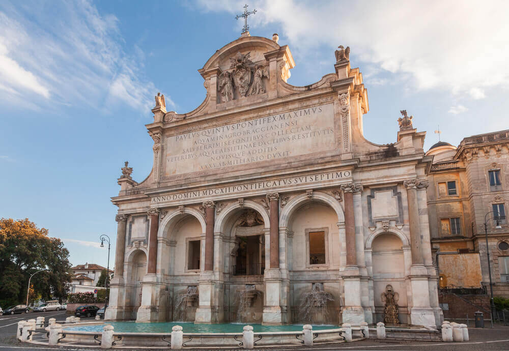 fontana dell'acqua paola, roma, uno dei luoghi visitabili durante le giornate fai d'autunno