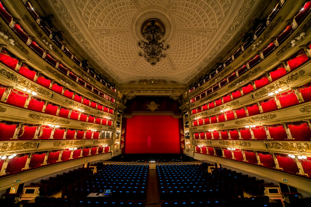 interno del teatro alla scala la cui prima sarà trasmessa in 4K