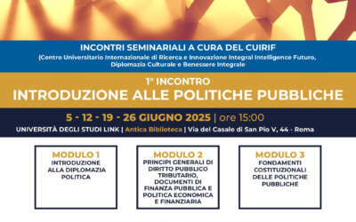 Ciclo di seminari del Corso di alta formazione sulle politiche pubbliche a cura del CUIRIF