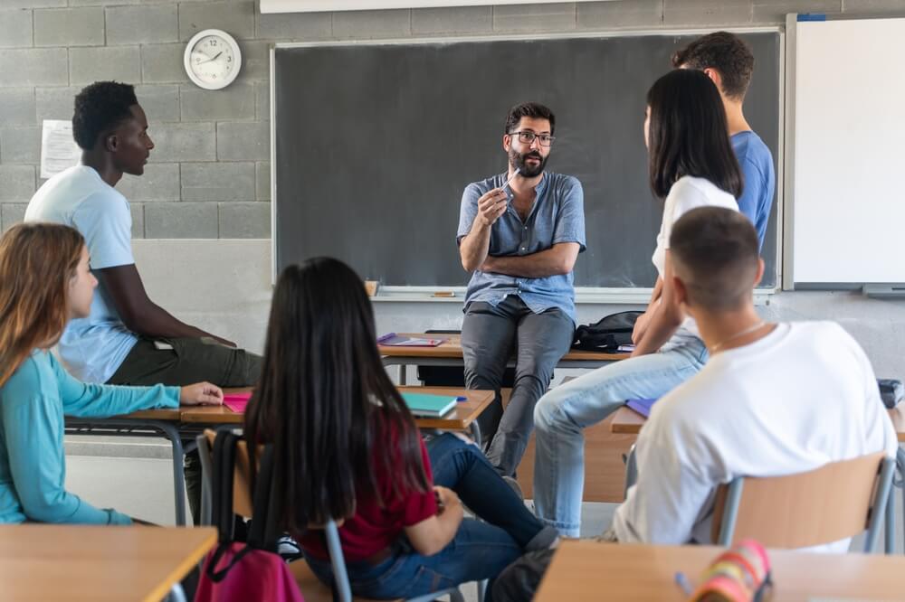 Insegnante durante la lezione