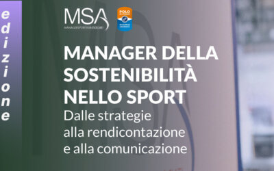 Sta per partire la 3^ edizione del corso di alta formazione Manager della Sostenibilità nello Sport. Dalle strategie alla rendicontazione e alla comunicazione