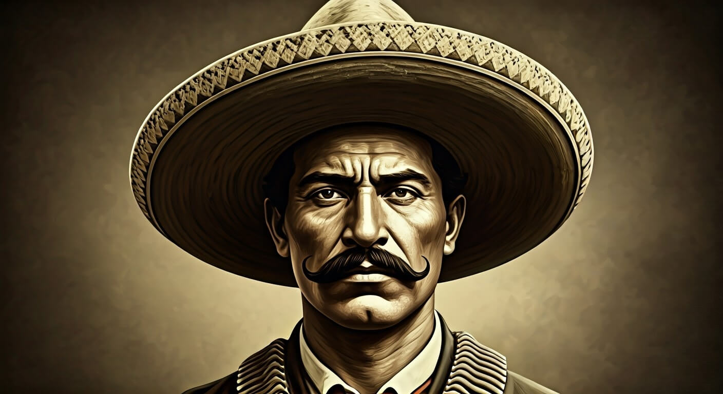 Ritratto di Pancho Villa realizzato con l'intelligenza artificiale