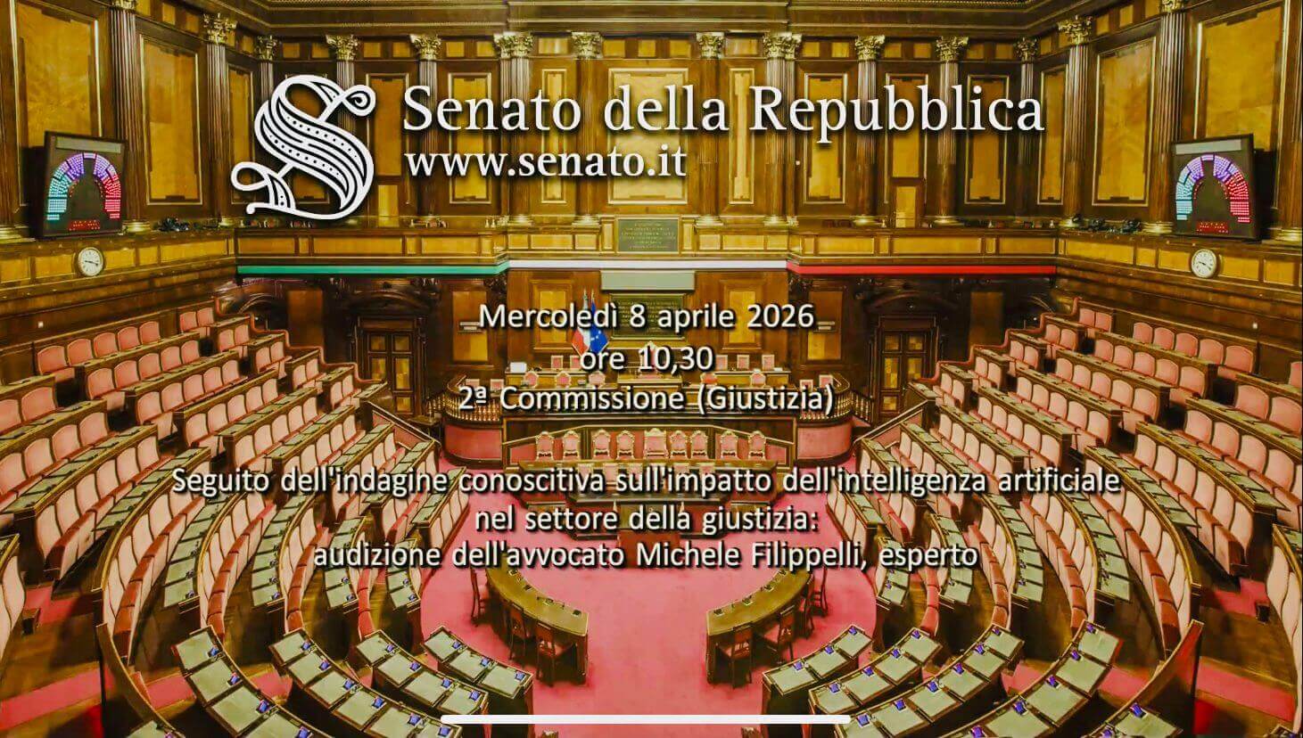 seduta del senato audizione intelligenza artificiale e giustizia prof. avv. michele filippelli