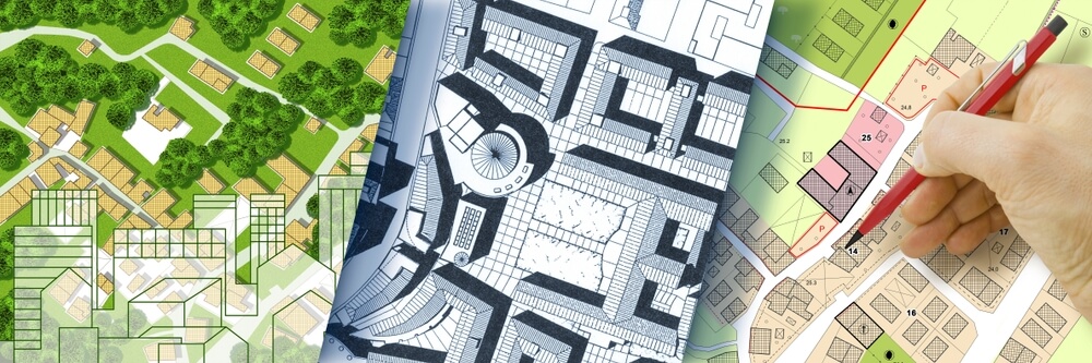 Ingegnere architetto disegna nuova città