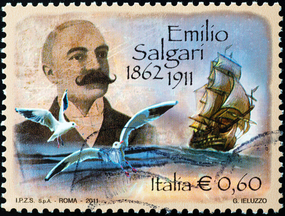 francobollo commemorativo di emilio salgari 1862-1911