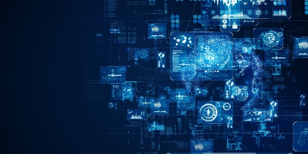 Futuristic,Cyberspace,And,Digital,Technology,Concept Concetto futuristico di tecnologia digitale