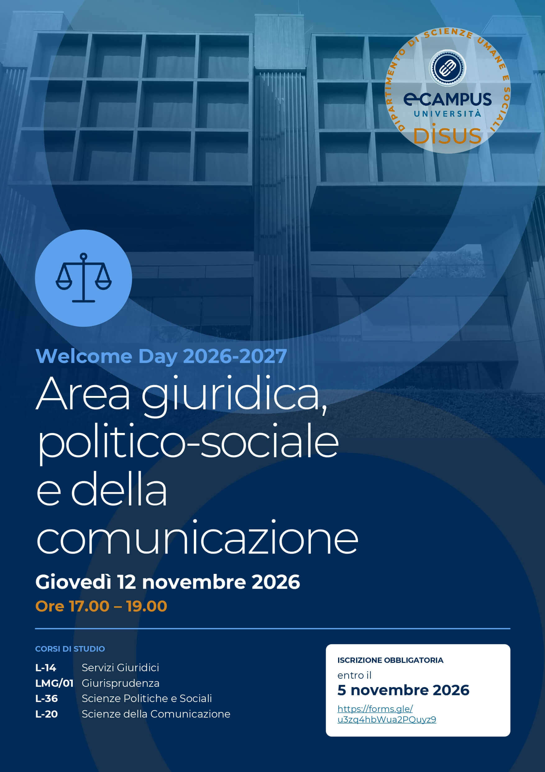 ecampus welcome day area giuridica