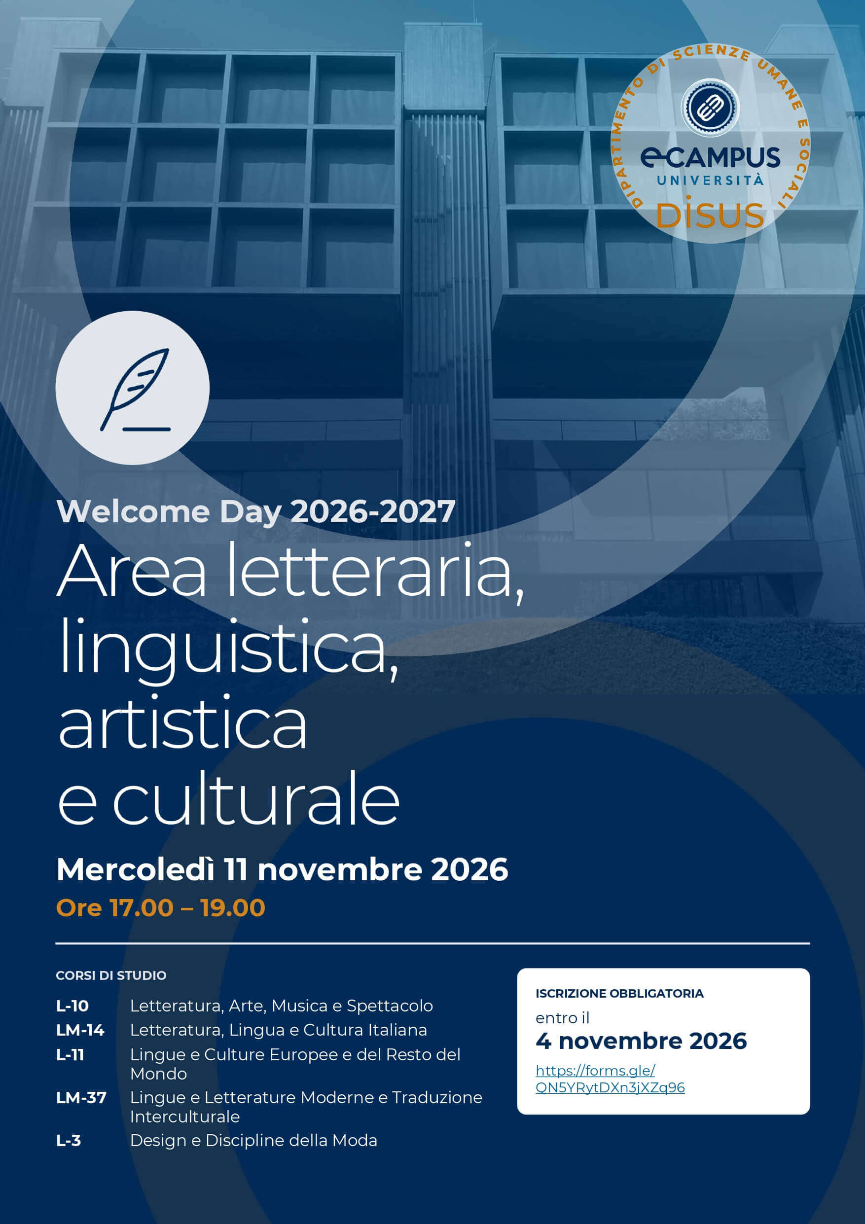 ecampus welcome day area letteraria